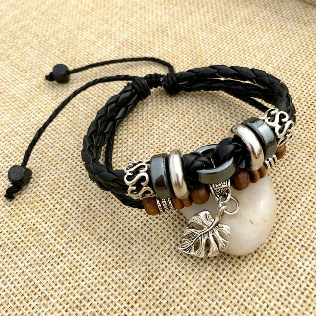 Men's Cross Stud Braided Leather Bracelet – Punk & Faith Style | Brown & Black | 6 Designs