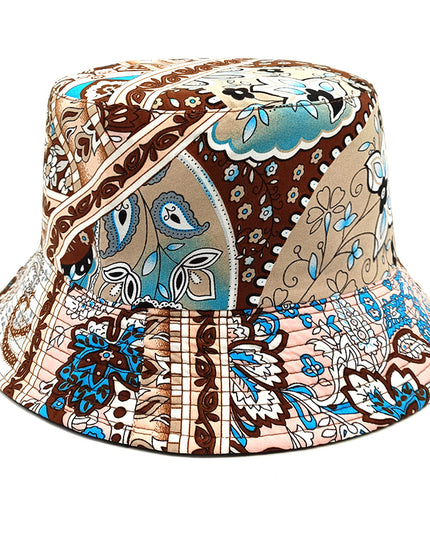 Reversible Paisley Bucket Hat – Double-Sided, Sun Protection, 6 Colors