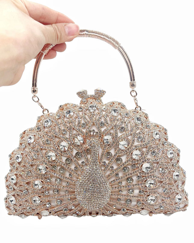 Large Peacock Diamond Every Night Bags Luxury