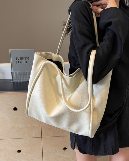 Women's Large Capacity Soft PU Leather Tote Bag – Commuter, Travel & Shopping, 4 Colors
