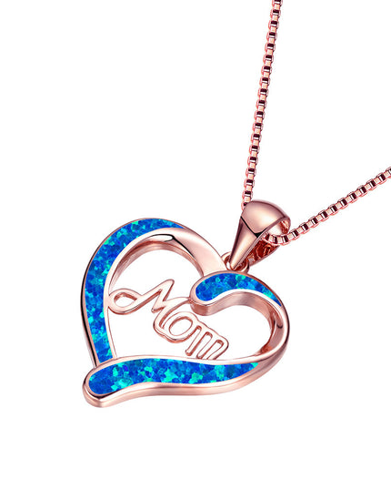 MOM Heart Pendant Necklace | Mother's Day Gift Jewelry