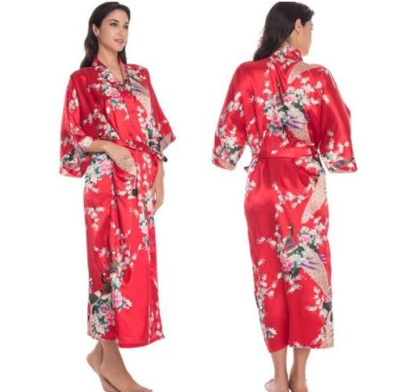 Silk Satin Floral Robe