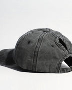 Washed ponytail cap/black / Adjustable