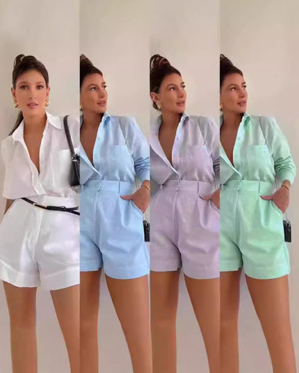 Cotton Shirt & Shorts Set