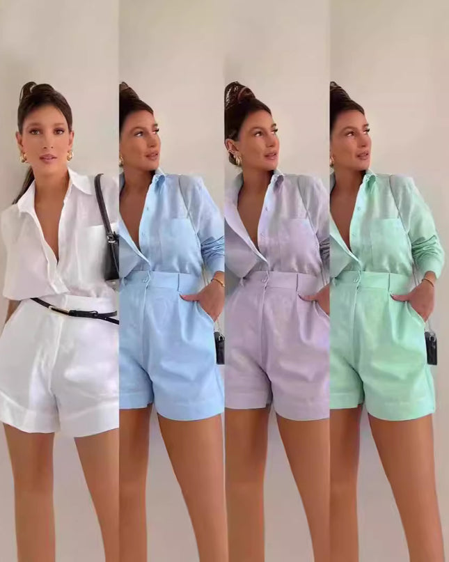 Cotton Shirt & Shorts Set
