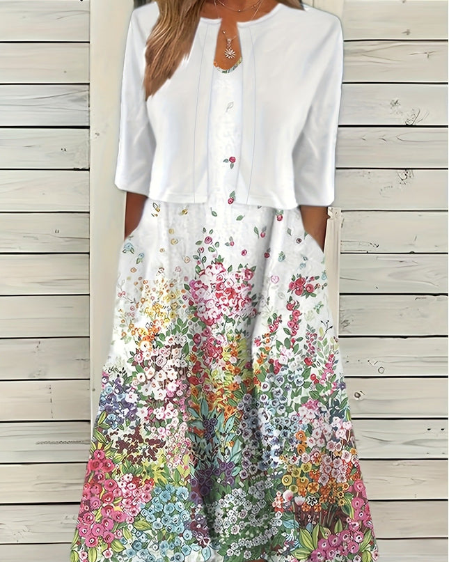 Women's  Flared Dress Suit – 3D Pattern, 11 Colors, S–5XL