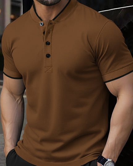 Men's Striped Casual Short-Sleeve Top – 16 Colors, S–2XL