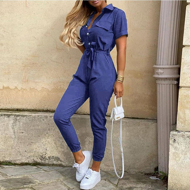 Collared Belted Jumpsuit