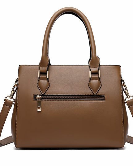 Women's Large-Capacity  Leather Crossbody Shoulder Bag – Soft, Structured, Khaki & Black