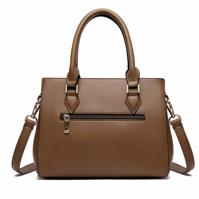 Women's Large-Capacity  Leather Crossbody Shoulder Bag – Soft, Structured, Khaki & Black