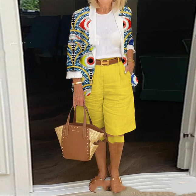 Women's Jacket & Shorts Two-Piece Casual Set – 5 Colors, S–5XL