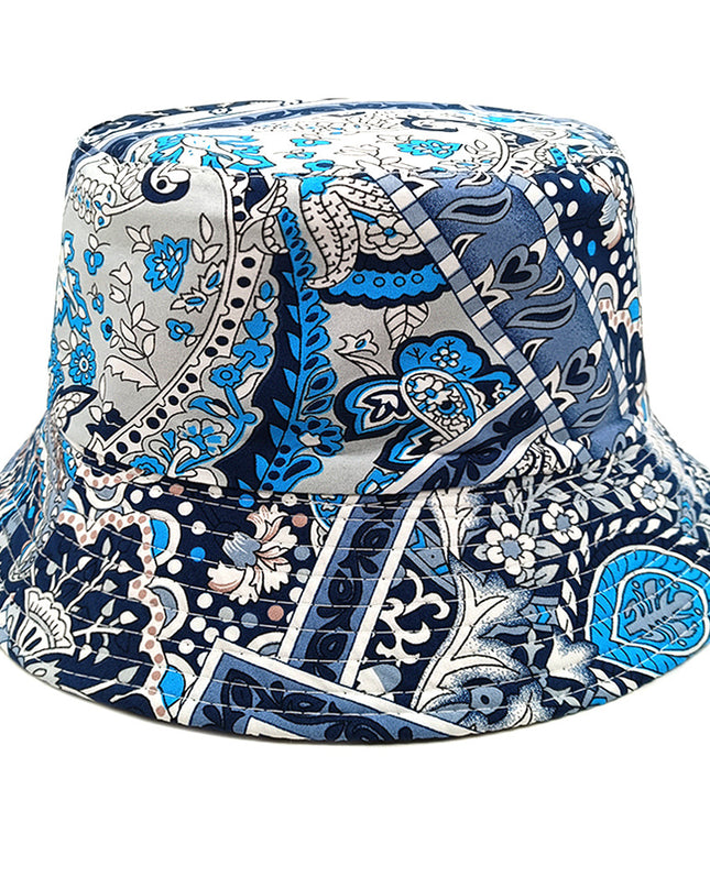 Reversible Paisley Bucket Hat – Double-Sided, Sun Protection, 6 Colors