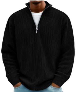 Men's Quarter Zip Stand Collar Sweatshirt – Warm Casual Pullover | 10 Colors | S–5XL