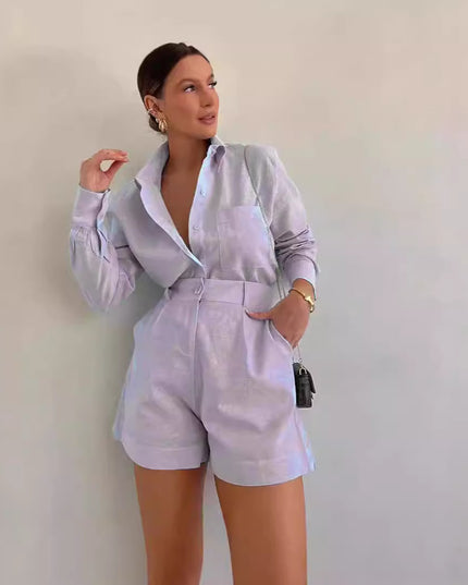 Cotton Shirt & Shorts Set