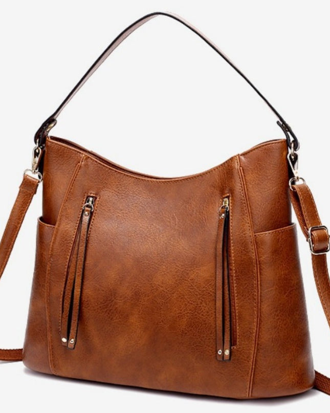 Women's Large Capacity PU Leather Handbag – Tassel Detail, Laptop Pocket, 3 Colors