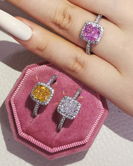 Cubic Zirconia Geometric Ring Collection