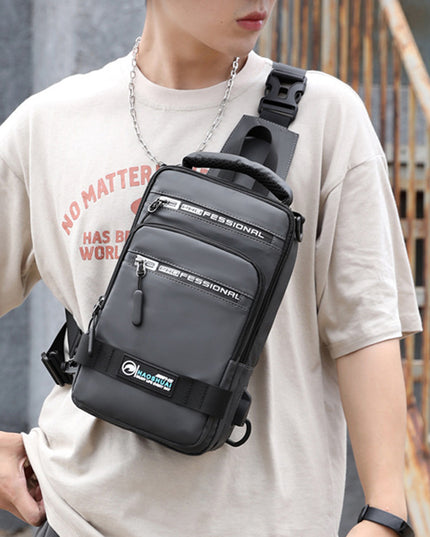 Multifunction Bags For Men Nylon Backpack Crossbody Shoulder Bag With USB Charging Port Chest Bags Pack