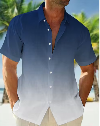 Men's Tropical Print Short-Sleeve Shirt
