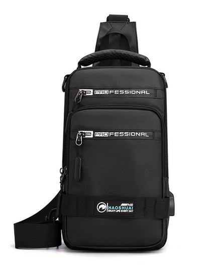 Multifunction Bags For Men Nylon Backpack Crossbody Shoulder Bag With USB Charging Port Chest Bags Pack