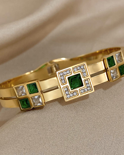 Women's Diamond Titanium Steel Bracelet – Light Luxury Style
