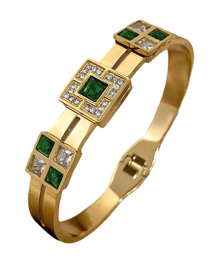 Women's Diamond Titanium Steel Bracelet – Light Luxury Style