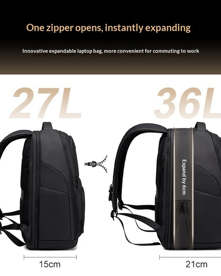 Men's Urban Minimalist Business Backpack – USB Port, 20–35L, Laptop Ready