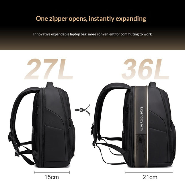 Men's Urban Minimalist Business Backpack – USB Port, 20–35L, Laptop Ready