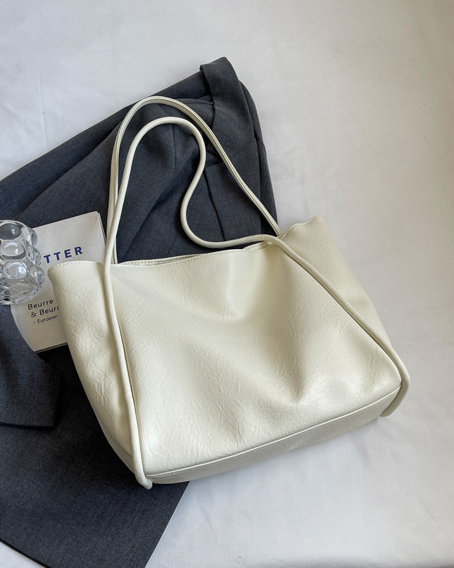 Women's Large Capacity Soft PU Leather Tote Bag – Commuter, Travel & Shopping, 4 Colors