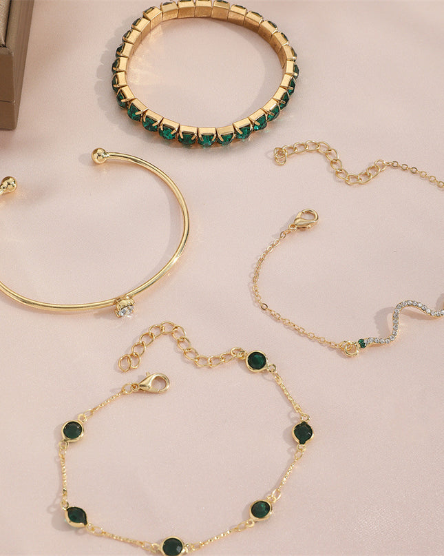 Snake-Motif Stretch Bracelet Set | 4-Piece Stacking Jewelry for Women