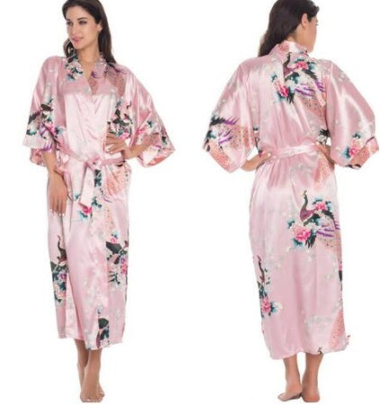 Silk Satin Floral Robe