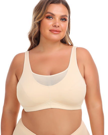 Women's Large Size No Underwire Wide Back Strap Bra