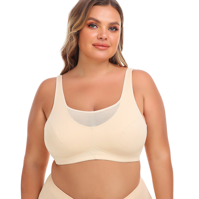Women's Large Size No Underwire Wide Back Strap Bra
