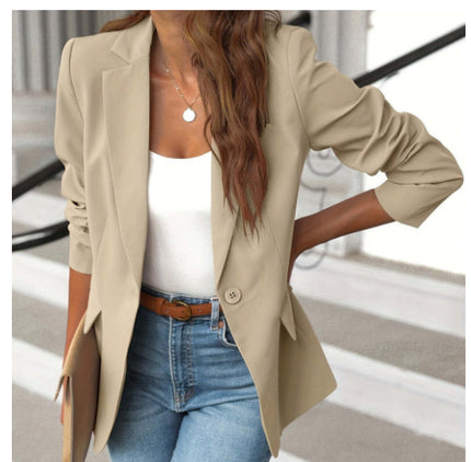 Women's Classic Lapel Blazer – Long Sleeve Suit Jacket