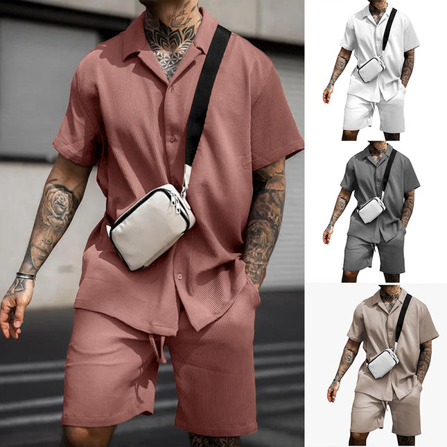 Men's Cotton Polo Shirt & Shorts Set – Casual 2-Piece Summer Suit | 5 Colors | S–XXXL