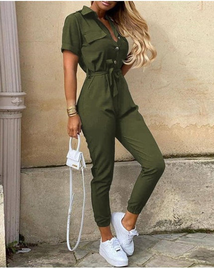 Collared Belted Jumpsuit