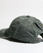 Washed horsetail cap/Army Green / Adjustable