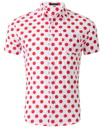 Men's 100% Cotton Printed Short Sleeve Shirt – 13 Prints, Sizes S–XXL