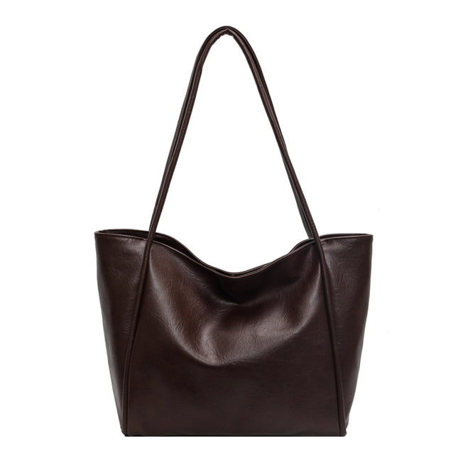 Women's Large Capacity Soft PU Leather Tote Bag – Commuter, Travel & Shopping, 4 Colors