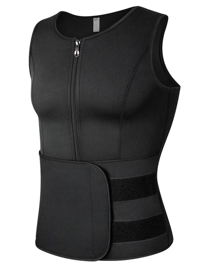 Men's Sauna Sweat Vest – Waist Trainer, High Collar, Slim Fit, S–3XL