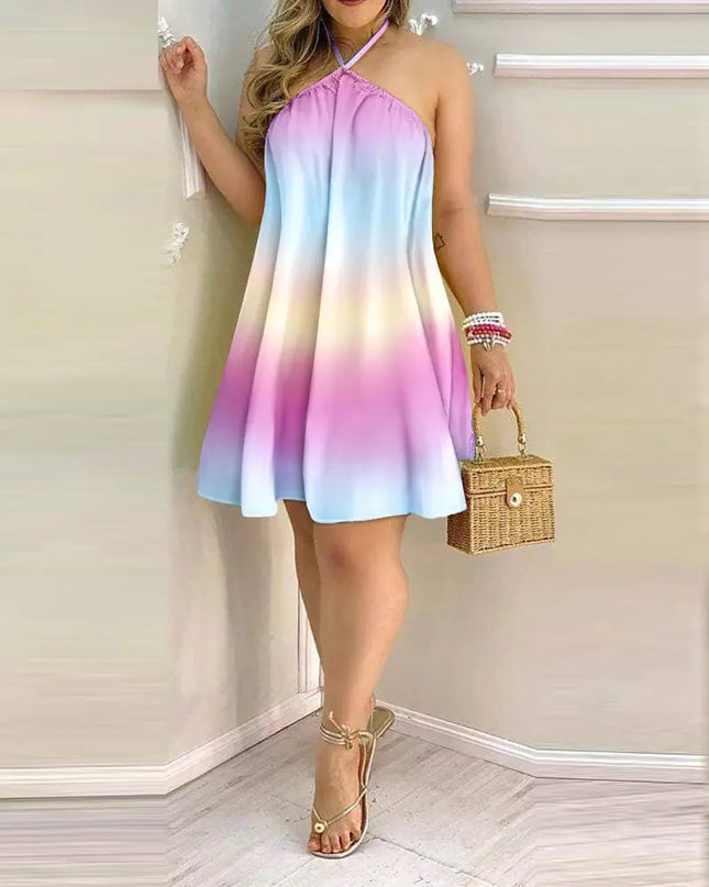 Off-Shoulder Midi Dress – Sleeveless A-Line Summer Dress