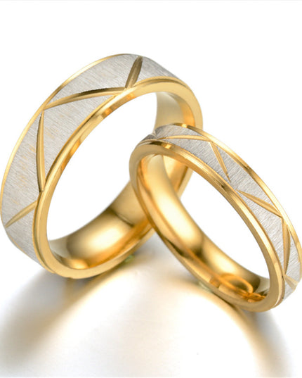 24K Gold Plated Stainless Steel Ring – 4mm & 6mm | Sizes 5–13