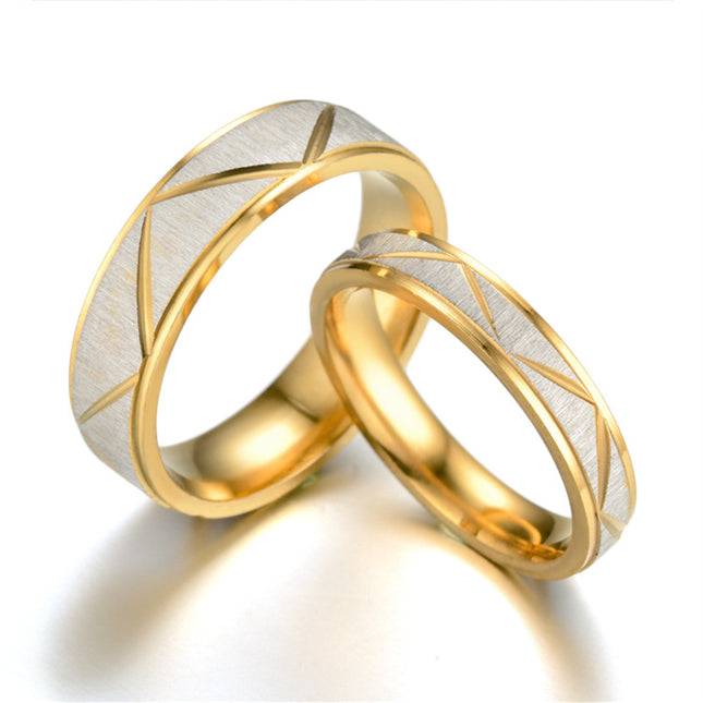 24K Gold Plated Stainless Steel Ring – 4mm & 6mm | Sizes 5–13