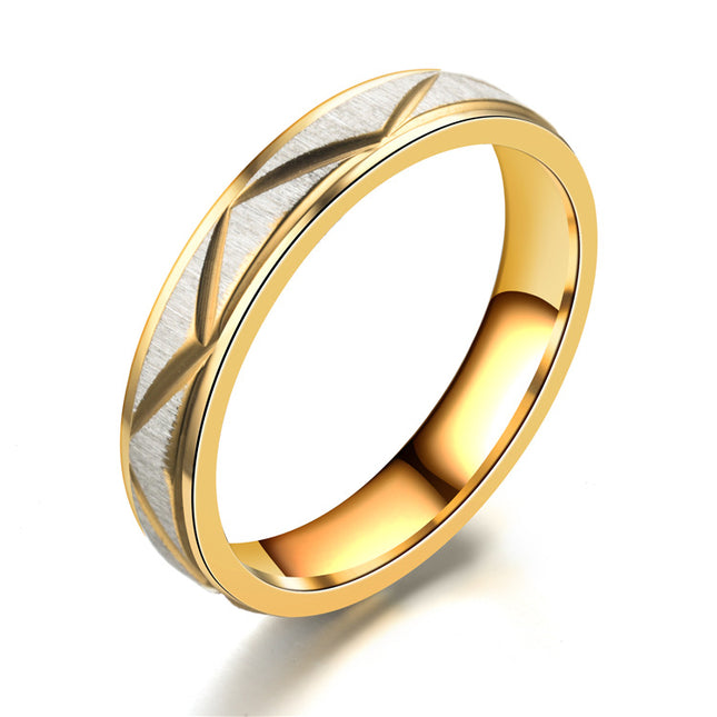 24K Gold Plated Stainless Steel Ring – 4mm & 6mm | Sizes 5–13