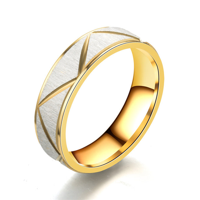24K Gold Plated Stainless Steel Ring – 4mm & 6mm | Sizes 5–13