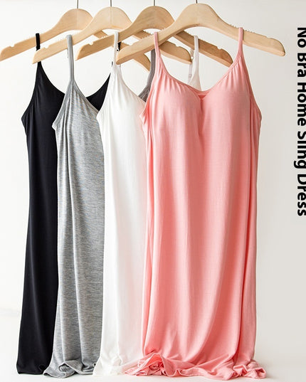Women's Padded Slip – Built-In Bra, Mid-Length, 8 Colors