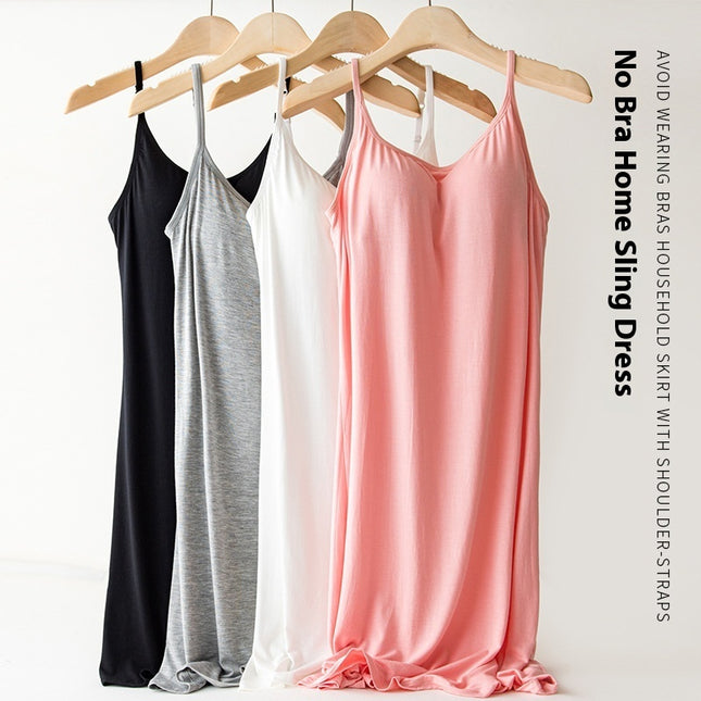 Women's Padded Slip – Built-In Bra, Mid-Length, 8 Colors