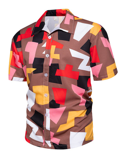 Men's Floral Short-Sleeved Hawaiian Retro Shirt