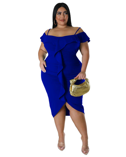 High Waist A-Line Midi Dress | Raglan Sleeve Everyday Dress