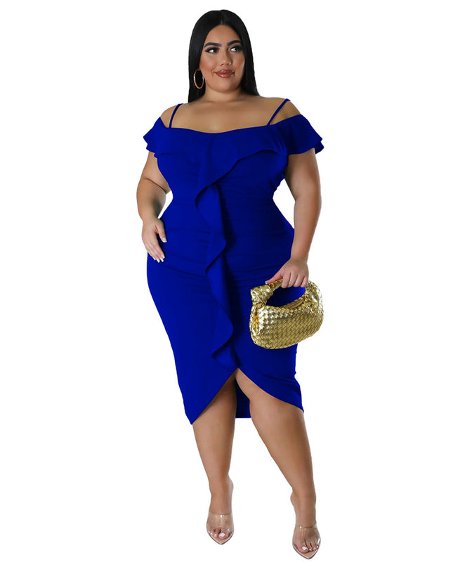 High Waist A-Line Midi Dress | Raglan Sleeve Everyday Dress