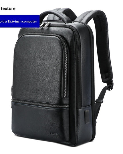 Men's Genuine Leather Business Commuter Backpack